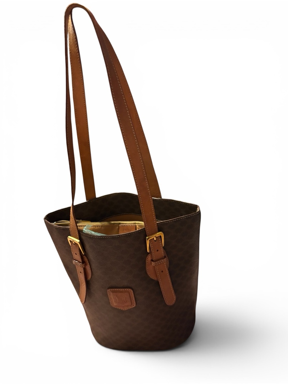 Auth. Vintage 1996 Céline Macadam Bucket Tote Shoulder Bag In Classic Monogram - Picture 2 of 16